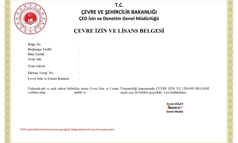 Cevre İzin Belgesi / Cevre Lisans Belgesi Nasıl Alınır - 2